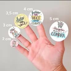 100 Adesivos Redondos 3x3 Personalizados com sua Logo Com Recorte