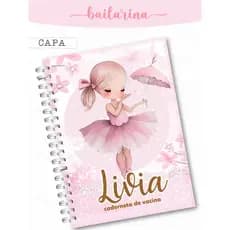 Caderneta De Vacinação Menina Bailarina Personalizada com nome Capa Dura Versão 7 Ediçao