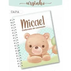 Caderneta De Vacinação Menino Ursinho Personalizada com nome Capa Dura Versão 7 Ediçao