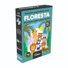 Quebra Cabeça Madeira Animais da Floresta 36 Peças Grandes infantil Educativo Didático