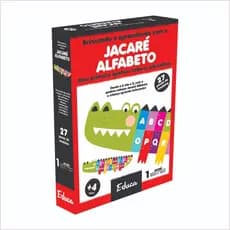 Quebra Cabeça Didático Jacaré Mdf Letras Alfabeto Educativo Pedagógico Madeira