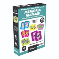 Jogo De Memória Animais 40 Peças Brinquedo Montessori Infantil