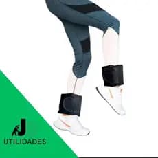 Caneleira Preta Com Peso 1kg Par Tornozeleira Peso Treino Exercício Crossfit Fitness Academia Musculação