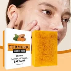 Sabonete removedor de manchas, ácido kójico, sabonete facial artesanal de cúrcuma, limpeza profunda, controle de oleosid