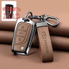 Capa de Chave Dobrável em Liga Metálica Estilo Automotivo para Toyota Aygo Yaris Highlander Corolla Camry RAV4 Levin Rei