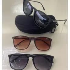 Óculos de Sol Unissex Quadrado Clássico com Haste Metálica – Proteção UV400 + Estojo
