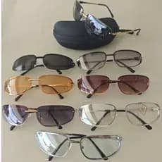Óculos de Sol Feminino Retangular Meia Armação UV400 Lente Colorida Estilo Elegante