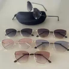 Óculos de Sol Feminino Borboleta UV400 Armação Metálica Estilo Elegante