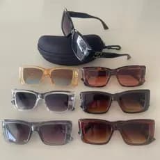 Óculos de Sol Feminino Retangular Grosso UV400 Armação Acetato Estilo Fashion