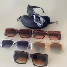 Óculos de Sol Feminino Quadrado Grande UV400 Estilo Elegante Acabamento Premium