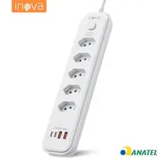 INOVA Filtro De Linha Extensão Eletrica Regua De Tomada Com Usb tomada inteligente tomada 10 amperes estencao de tomada