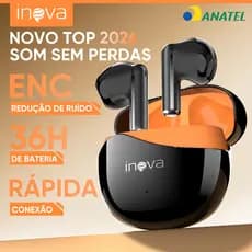 INOVA Fones Bluetooth Grave Profundo 36h Bateria ENC 13mm Driver Conforto Perfeito