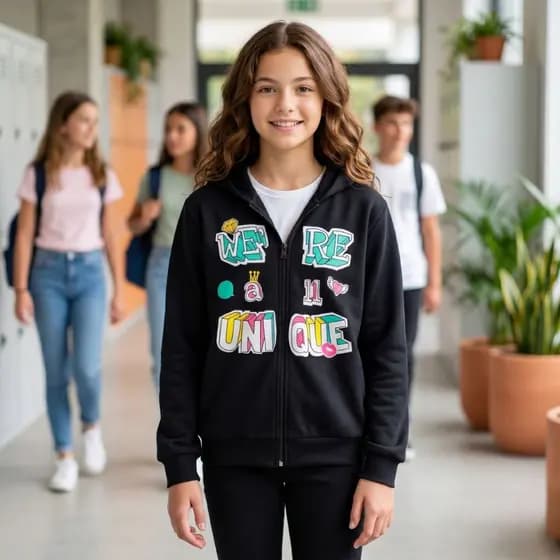 Moletom Infantil Blusa de frio Menina com Capuz feminina Casaco Inverno Jaqueta Zíper Quentinho