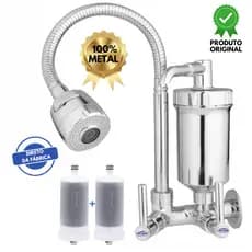 Torneira Filtro Cozinha Gourmet Parede De Luxo 100% Metal Lacqua