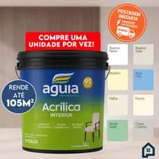 Tinta Águia Acrílica Premium Branco 14L Acabamento Fosco Rende Muito Cores
