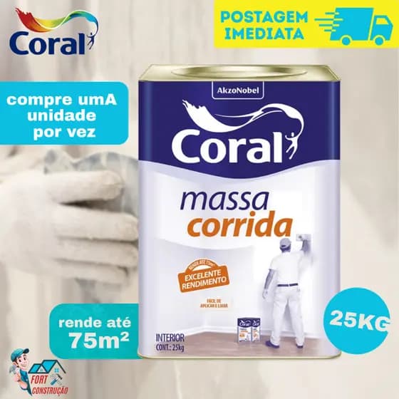 Massa Corrida Coral 25kg Lata