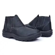 Bota Masculina de Couro para Trabalho Bico PVC com C.A Botina de Segurança EPI Cartom