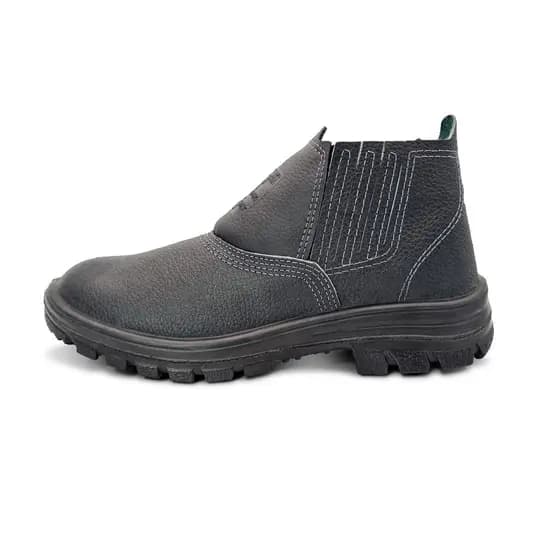 Bota Masculina de Couro para Trabalho Bico PVC com C.A Botina de Segurança EPI Cartom