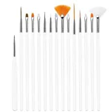 Kit Pincel Gel Uv Com 15 Pinceis Manicure Acrigel Salão Barato 29S