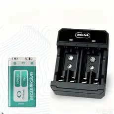 Carregador Bateria Pilha Aa/aa + 2 Baterias Recarregável 9v Knup 450mah Original (S29)