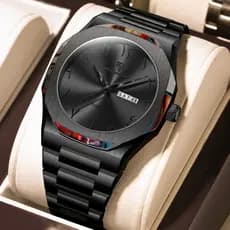 POEDAGAR Relógio De Luxo Original Para Homem Moda Data Semana À Prova Dwaterproof Água Aço Inoxidável Masculino Esportes