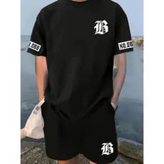 Conjunto Streetwear Estampa B Negrito Kit Camiseta Camisa 100% Algodão + Short Mauricinho Tactel