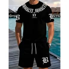 Conjunto Streetwear NY Blessed Camiseta Camisa 100% Algodão + Short Mauricinho Tactel