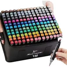 120 Cores Caneta Marcadora Com Ponta Dupla/Pintura De Arte/Aquarela/Material Escolar/Escritório