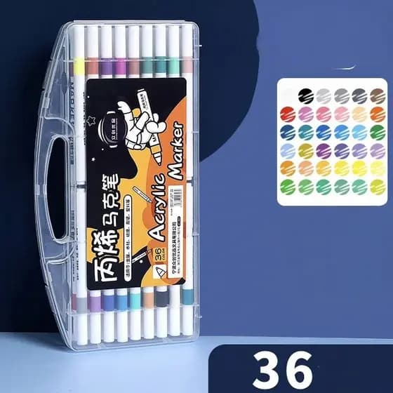 24/36/48/60 Cores Conjunto de Marcadores de Tinta Acrílica para Artes de Pintura, À Prova D'água, DIY, Lavável