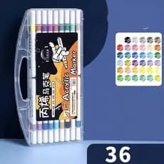 24/36/48/60 Cores Conjunto de Marcadores de Tinta Acrílica para Artes de Pintura, À Prova D'água, DIY, Lavável