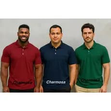 Kit 2 Camisas Polo Lisas com Bolso Masculinas – Algodão Premium, Cores Variadas