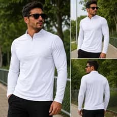 Kit 2 Camisas Manga Longa UV Dry Fit com Zíper Masculina Proteção Solar UV50+ Esportiva Academia Corrida Caminhada.