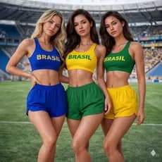 Kit com 3 Shortinhos Femininos Charmosa Confortáveis Leves e Perfeito para a Copa do Mundo