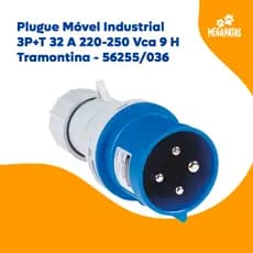 Plugue Móvel Industrial 3P+T 32 A 220-250 Vca 9 H Tramontina - 56255/036