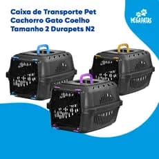 Caixa de Transporte Pet Cachorro Gato Coelho Tamanho 2 Durapets N2