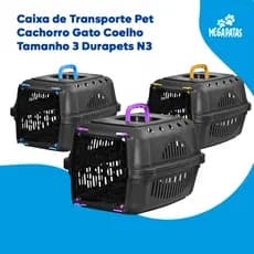 Caixa de Transporte Pet Cachorro Gato Coelho Tamanho 3 Durapets N3