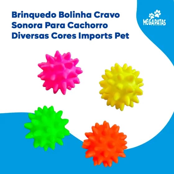 Brinquedo Bolinha Cravo Sonora Para Cachorro Diversas Cores Imports Pet