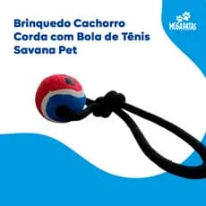 Brinquedo Cachorro Corda com Bola de Tênis Savana Pet