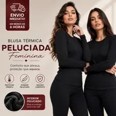 Blusa Segunda Pele Térmica Flanelado Frio Intenso Preto Proteção Uv+50 Masculino Feminino Unissex
