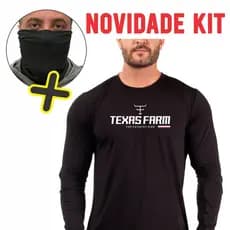 Camiseta Camisa Texas Farm Masculina Manga Longa Proteção Solar UV +50 Country Blusa  T-shirt Rodeio