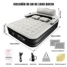 Colchão Inflável Queen  com Bomba Elétrica Embutida colchão casal