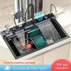 Cuba Gourmet Cozinha Aço Inox 304 Com Acessórios Pia Inteligente Smart Multifuncional Moderna Completa Premium Luxo
