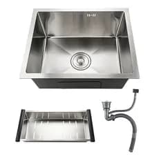Cuba de Inox Cozinha 50x40cm com Cesto e Drenagem | Cuba de Pia Cozinha Moderna