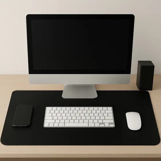 Desk Pad Couro Grande 80x40cm Escritório Confortável Forro Camurça Antiderrapante + Mouse Pad Brinde