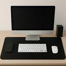 Desk Pad Couro Grande 80x40cm Escritório Confortável Forro Camurça Antiderrapante + Mouse Pad Brinde