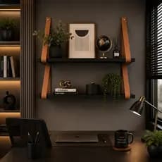 Kit 2 Prateleiras MDF para Sala Quarto Banheiro Cozinha Design Elegante Moderno Prateleira Suspensa