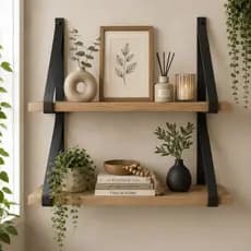 Kit com 2 Prateleiras MDF para Decoração Sala Quarto Banheiro Escritório Cozinha Prateleira Objetos