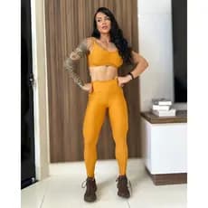 Conjunto Legging Bolso Com Top Costa Nua Conforto e Estilo para Treinos Academia Crossfit
