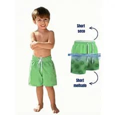 Short Infantil Masculino Tactel Premium Short Mágico Secagem Rápida Praia Piscina