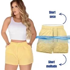 Short Mágico Feminino Conforto e Estilo Que se Revela na Água Secagem Rápida Moda Praia Casual
